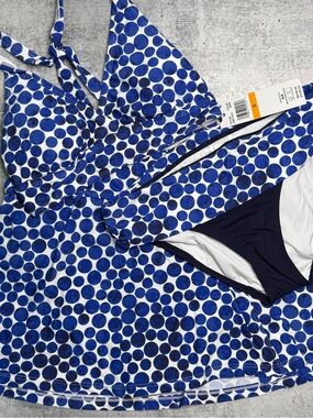 Anne Cole Denim Dot Bikini 3 Piece Set